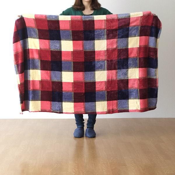 ブランケット ひざ掛け 毛布 ふわふわ フランネルフリース ポリエステル100 北欧 おしゃれ かわいい 100 150cm ふわふわブランケット ブロックチェック Spc6075 ギギリビング 通販 Yahoo ショッピング