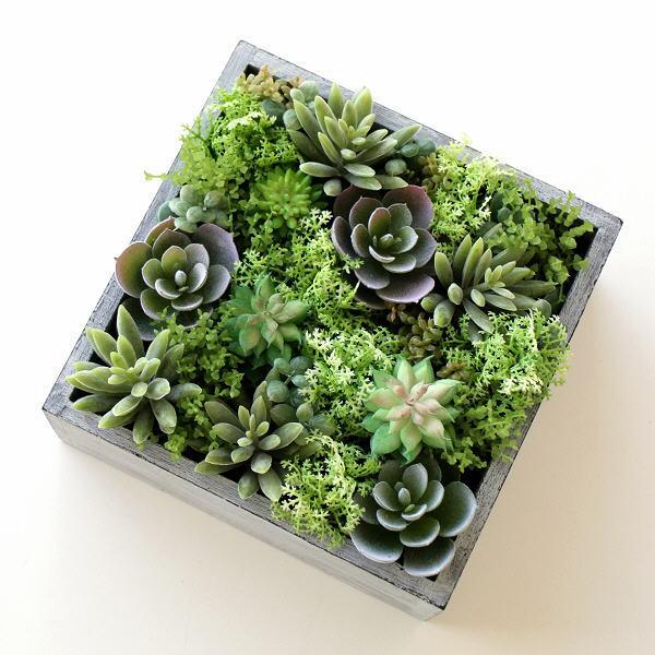 フェイクグリーン 壁掛け 卓上 おしゃれ 多肉植物 寄せ植え フレーム ボックス イミテーショングリーン 壁 ウォール ディスプレイ フェイクグリーンアレンジbox Spc8504 ギギリビング 通販 Yahoo ショッピング