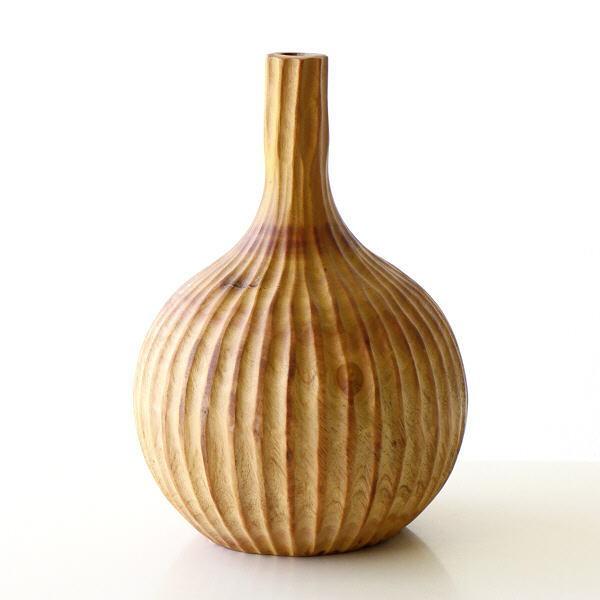 フラワーベース 木製 オブジェ おしゃれ 花瓶 花びん 花器 ドライ