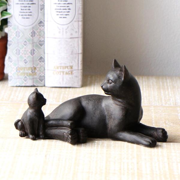 猫 置物 おしゃれ アンティーク 小さい 樹脂 ねこ ネコ オブジェ