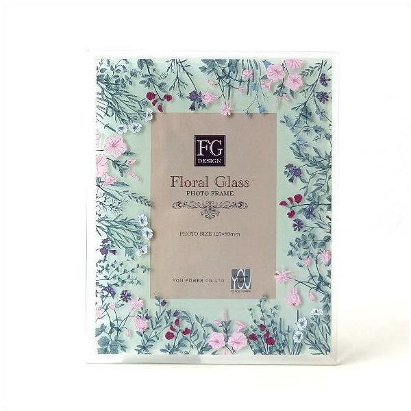 フォトフレーム 写真立て ガラス おしゃれ 花 フラワー かわいい 自然 水彩画 グリーン ナチュラル ガラスのフォトフレーム ワイルドフラワー Dejapan Bid And Buy Japan With 0 Commission