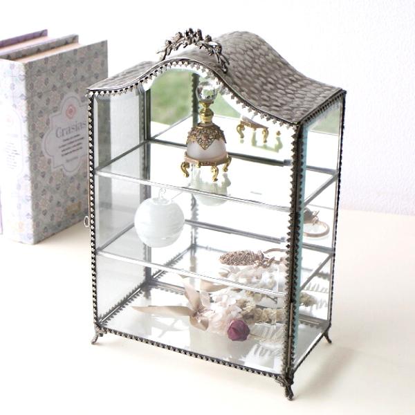 ガラスケース 真鍮 ショーケース 3段 アンティーク コレクションケース