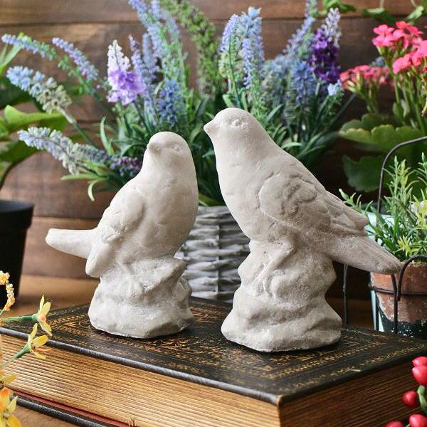 バード 鳥 置物 オブジェ おしゃれ かわいい ガーデン セメント 庭