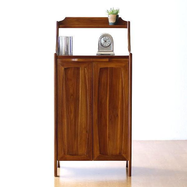 キャビネット 電話台 ファックス台 FAX台 おしゃれ 木製 無垢材 スリム