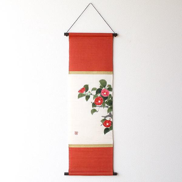 麻　タペストリー　手描き 楽天市場】麻タペストリー 「山茶花」 手描きタペストリー 本麻 万葉舎