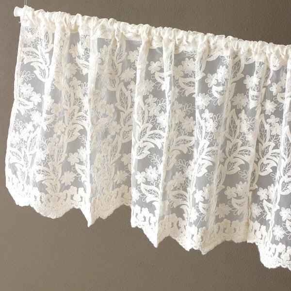 カフェカーテン おしゃれ かわいい レース レースカーテン 45cm 花 刺繍 チュール エレガント トイレ 洗面所 キッチン カフェカーテン 5048l45 Won6312 ギギリビング 通販 Yahoo ショッピング