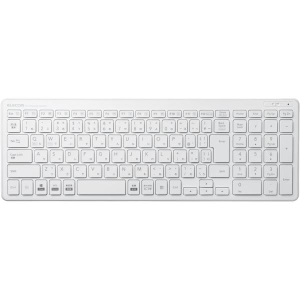 他サイト： エレコム キーボード USB-A ワイヤレス レシーバー付属 パンタグラフ コンパクトキーボード ホワイト TK-FDP099TWHの商品画像