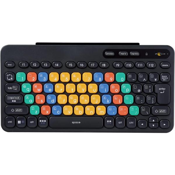 エレコム ワイヤレスキーボード Bluetooth 子供用 パソコン学習用 プログラミング キーパレット Windows・ChromeOS用 よみがなシール付 ブラック TK-FS10BMKBK