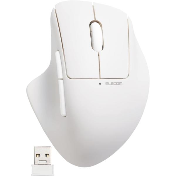 エレコム マウス ワイヤレスマウス SHELLPHA 無線2.4GHz 静音 5ボタン チルトホイール 抗菌 ホワイト M-SH30DBSKWH
