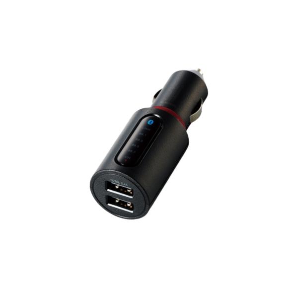 エレコム Bluetooth FM トランスミッター 2.4A ブルートゥース USB2ポート おまかせ充電 4チャンネル 車で音楽 ブラック LAT-FMBT03BK