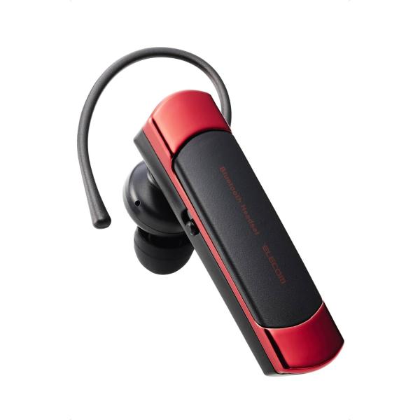 エレコム ワイヤレスヘッドセット Bluetooth 片耳 コンパクト ハンズフリー 耳栓型 マイクミュート付き 電源スイッチ ボリュームボタン レッド LBT-HS21MPRD2