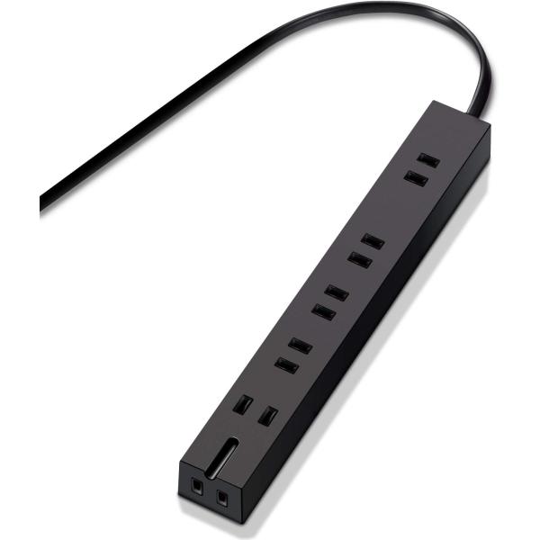 他サイト： 電源タップ タップ マグネット 強力 1m 6個口(内3ピン1) エレコム ブラック T-KM01-2610BKの商品画像