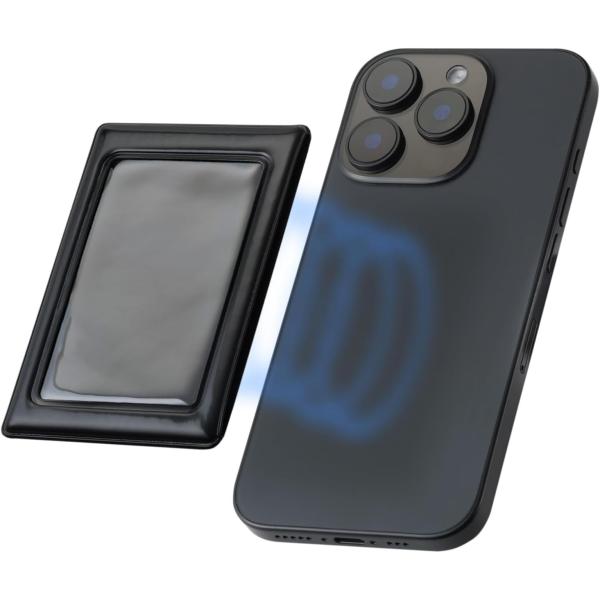 �G���R�� �`�F�L�p�A�N�Z�T�� �t�H�g�t���[�� �`�F�L���[ �}�O�l�b�g�z���� Magsafe�Ή� �ȒP���E �Ղ�����t�H���� �����h�~�t���b�v�J�o�[ �u���b�N IC-PCMGBK ���i�摜