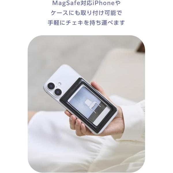 �G���R�� �`�F�L�p�A�N�Z�T�� �t�H�g�t���[�� �`�F�L���[ �}�O�l�b�g�z���� Magsafe�Ή� �ȒP���E �Ղ�����t�H���� �����h�~�t���b�v�J�o�[ �u���b�N IC-PCMGBK ���i�摜3