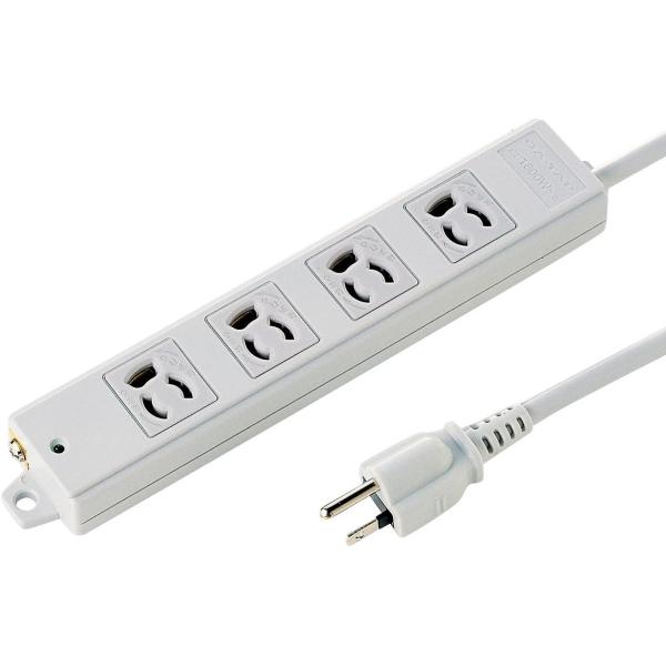 ◇商品特徴〜4個口（3P抜け止め）、VCTFコード仕様、3Pプラグ（絶縁キャップ付き）のタップ〜●電源状態が確認できる通電ランプ付きです。●裏面にマグネットが付いているので、スチールのデスクなどに仮固定することができます。●メンテナンスがし...
