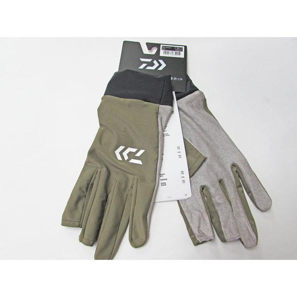 【中古未使用品※タグ付き】ダイワ　ICEDRY UVケアグローブ 3本カット DG-6726　カーキ　サイズ：XL　ネコポス対応商品