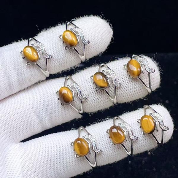 PROME 天然石 特別仕様品・限定品・再入荷不可・タイガーアイ・白銅指輪・フリーサイズ・P10002