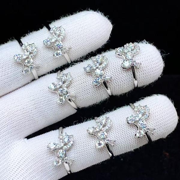 PROME 天然石 特別仕様品・限定品・再入荷不可・モアサナイト・白銅指輪・フリーサイズ・P10354