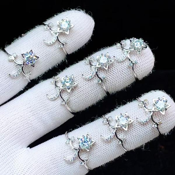 PROME 天然石 特別仕様品・限定品・再入荷不可・モアサナイト・白銅指輪・フリーサイズ・P10360