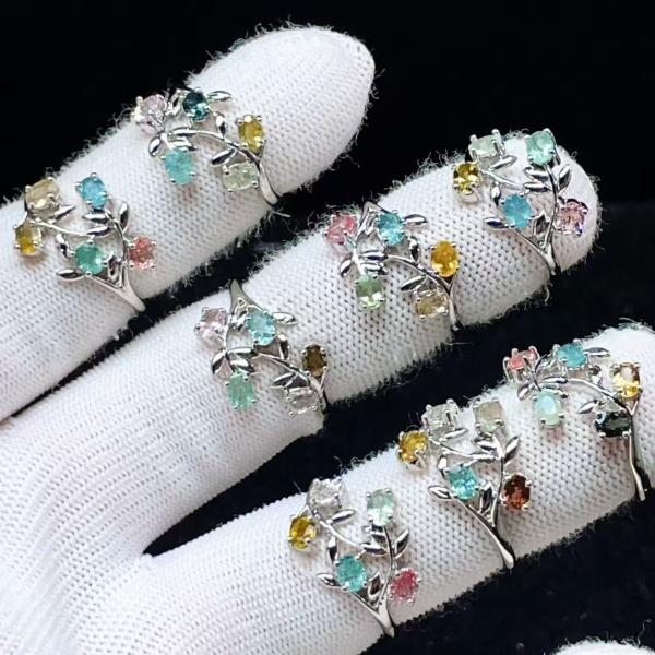 PROME 天然石 特別仕様品・限定品・再入荷不可・トルマリン・白銅指輪・フリーサイズ・P10478