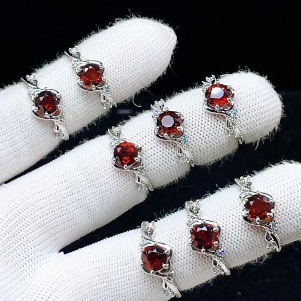 PROME 天然石 特別仕様品・限定品・再入荷不可・ガーネット・白銅指輪・フリーサイズ・P10500