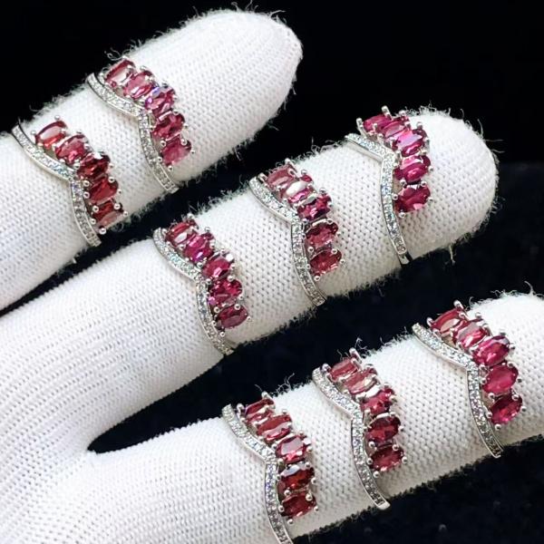 PROME 天然石 特別仕様品・限定品・再入荷不可・ロードライトガーネット・白銅指輪・フリーサイズ・P10532