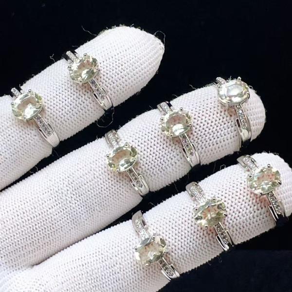 PROME 天然石 特別仕様品・限定品・再入荷不可・レモンクォーツ・白銅指輪・フリーサイズ・P7981