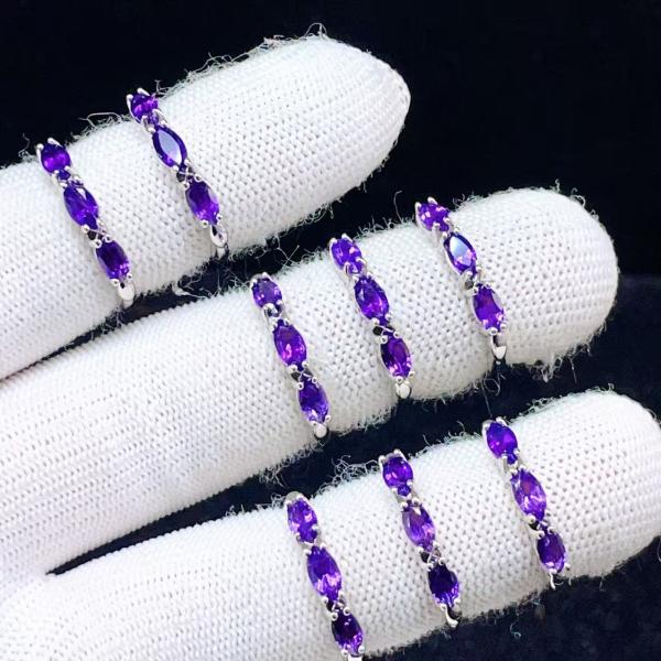 PROME 天然石 特別仕様品・限定品・再入荷不可・アメジスト・白銅指輪・フリーサイズ・P8330
