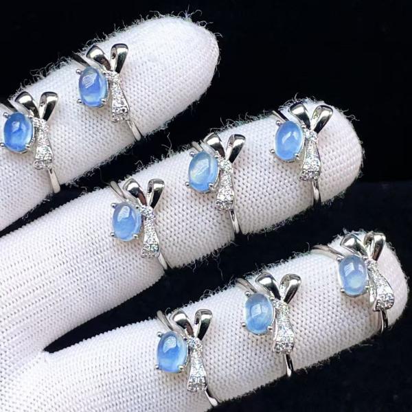 PROME 天然石 特別仕様品・限定品・再入荷不可・アクアマリン・白銅指輪・フリーサイズ・P8749