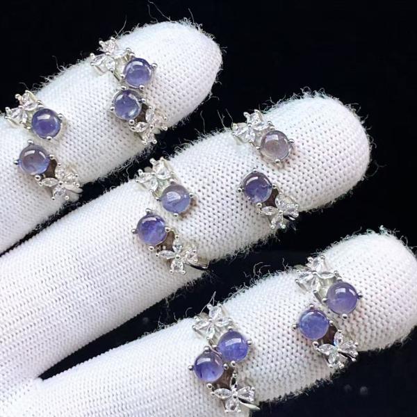 PROME 天然石 特別仕様品・限定品・再入荷不可・アイオライト・白銅指輪・フリーサイズ・P8887