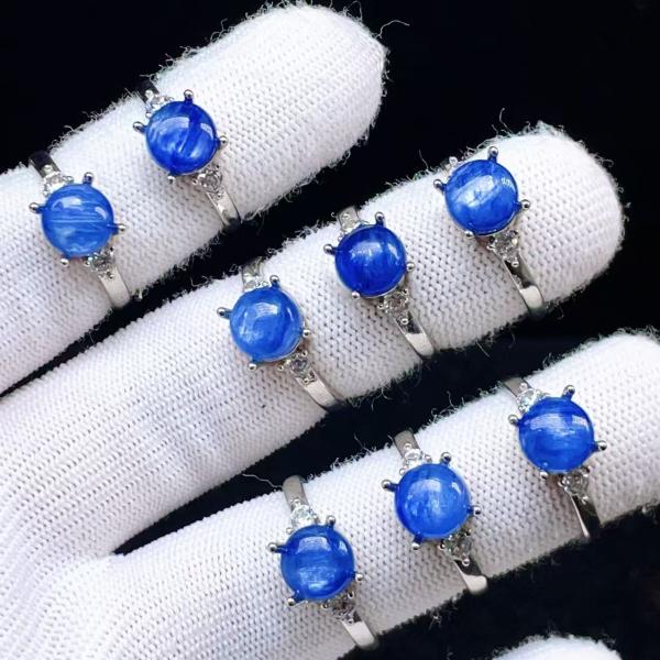 PROME 天然石 特別仕様品・限定品・再入荷不可・カイヤナイト・白銅指輪・フリーサイズ・p8936