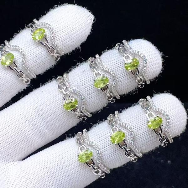 PROME 天然石 特別仕様品・限定品・再入荷不可・ペリドット・白銅指輪・フリーサイズ・p9006