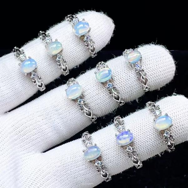 PROME 天然石 特別仕様品・限定品・再入荷不可・プレシャスオパール・白銅指輪・フリーサイズ・ P9663