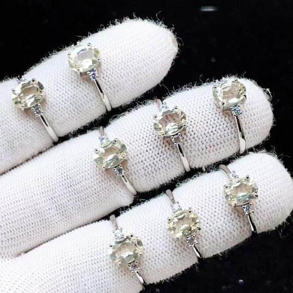 PROME 天然石 特別仕様品・限定品・再入荷不可・レモンクォーツ・白銅指輪・フリーサイズ・ P9783