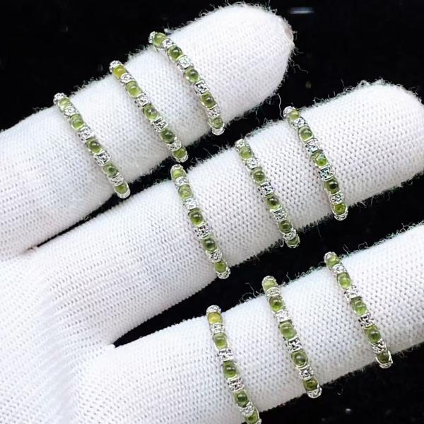 PROME 天然石 特別仕様品・限定品・再入荷不可・ペリドット・白銅指輪・フリーサイズ・ P9801