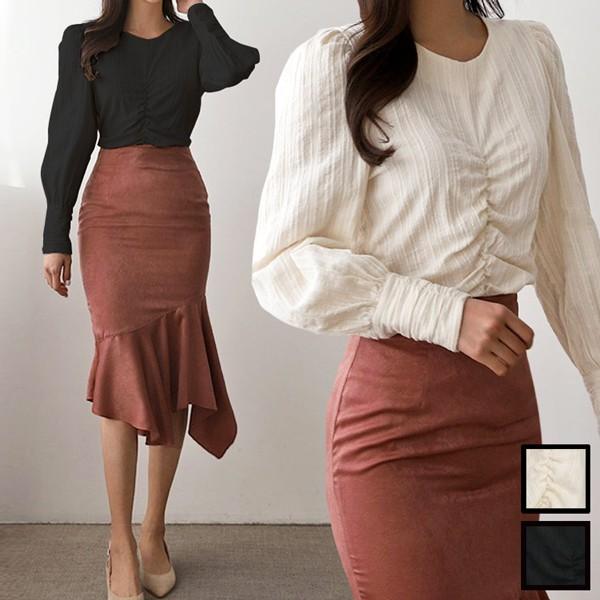 ブラウス レディース ギャザーアレンジ リンクルテクスチャ コットンブラウス 着回し 30代 40代 長袖 ゆったり 大人可愛い 個性的 オフィス 2845 H 0212 Fu ジーナ ジュエリー 通販 Yahoo ショッピング