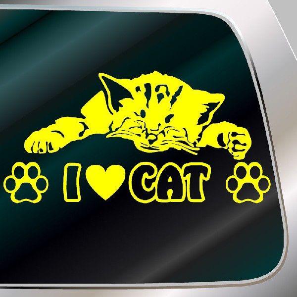 猫 車 ステッカー おしゃれ リア I Love Cat 猫用品 カッティング ステッカー C4 Neko 0 10 銀影工房 通販 Yahoo ショッピング