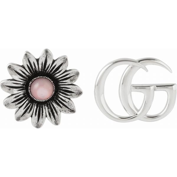 両耳 GUCCI ピアス シルバー グッチサークルトップ正規品