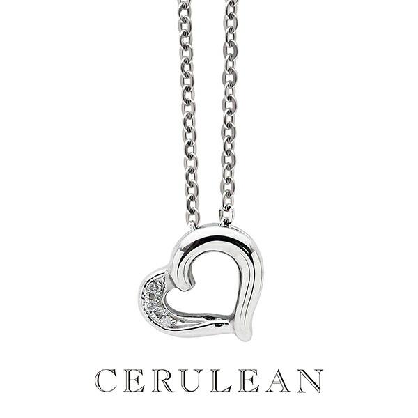CERULEAN ダイヤモンド オープン ハート ステンレス ネックレス