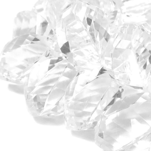 天然石ビーズ 水晶 13.5×7mm ツイストカット 2玉セット パワーストーン