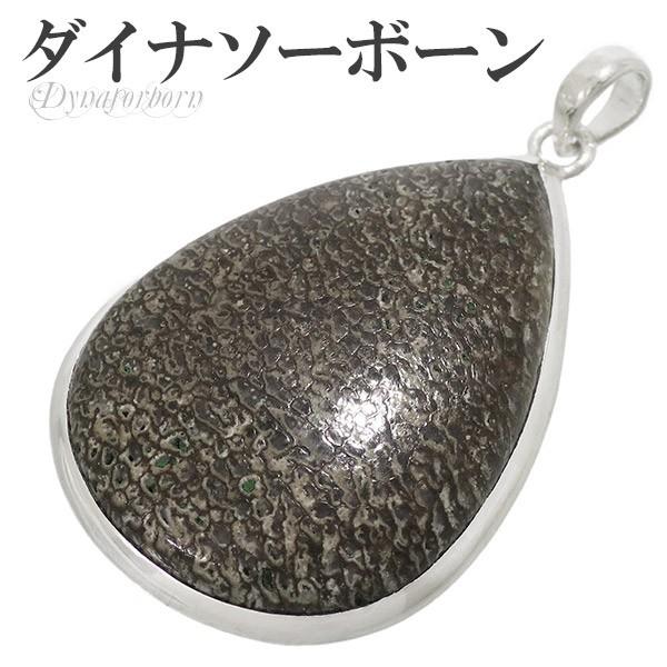 ダイナソーボーン ペンダントトップ シルバー 雫 恐竜 化石 骨