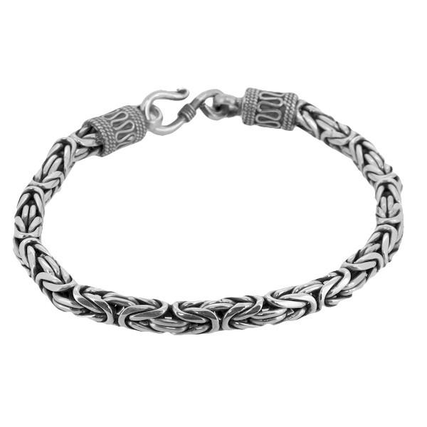 ビザンチンチェーン バリチェーンブレスレット 21cm 幅5mm デザイン