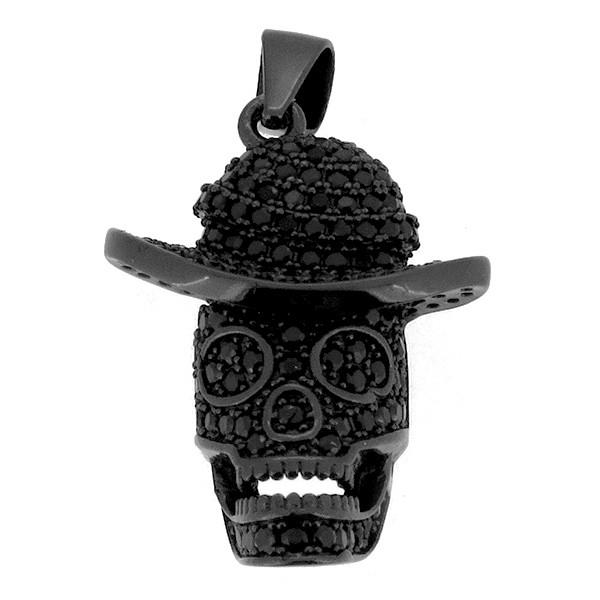 メキシカンスカル ペンダントトップ(チェーンなし) ブラック 黒