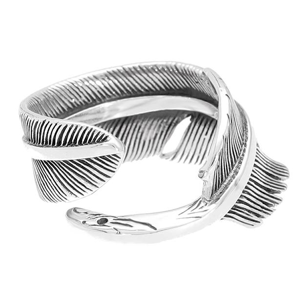 フェザー シルバーリング フリーサイズ 17号 羽根 シルバー リング