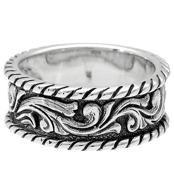 スターリングシルバー　アラベスク　リング　Silver925 カッコイイ唐草模様 唐草リング シルバー925 メンズ 指輪 アラベスク silver white