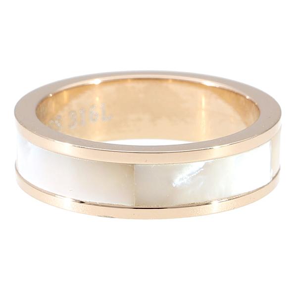 ステンレスリング9号 白蝶貝 ステンレス リング 9号 指輪 サージカルステンレス