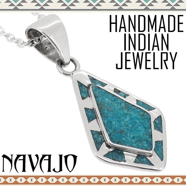 インディアンジュエリー ネックレス ナバホ族 ターコイズ チップ