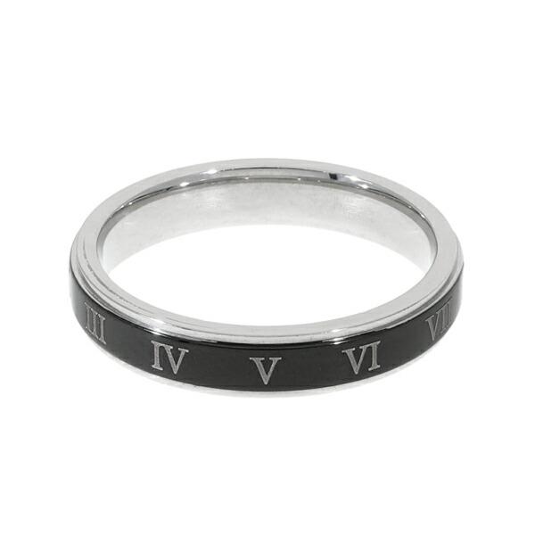 4mm幅 ブラック クロック リング 17号 ローマ数字 数字 時間 時計 バイ