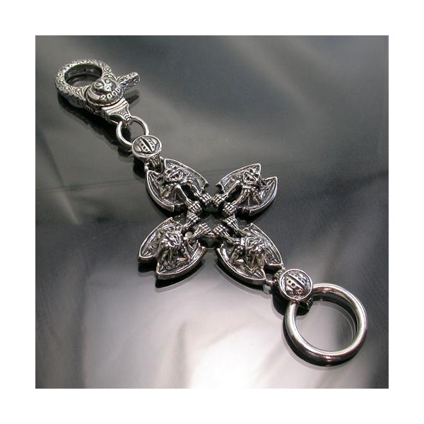 四体の悪魔シルバーキーチェーン メンズ ハード プレゼント : 新宿銀の