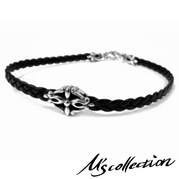 エムズコレクション ブレスレット メンズ レザー シルバー ブランド 編み革 ブラック 皮 M S Collection 人気 Frb Agp 008blk 新宿銀の蔵 年中無休 一部即日発送 通販 Yahoo ショッピング